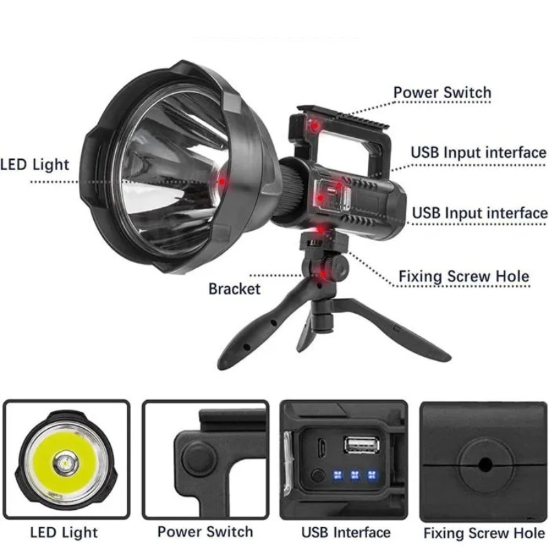 Torche Led Rechargable Avec Trépied Multifontion  - W5120 - Image 2