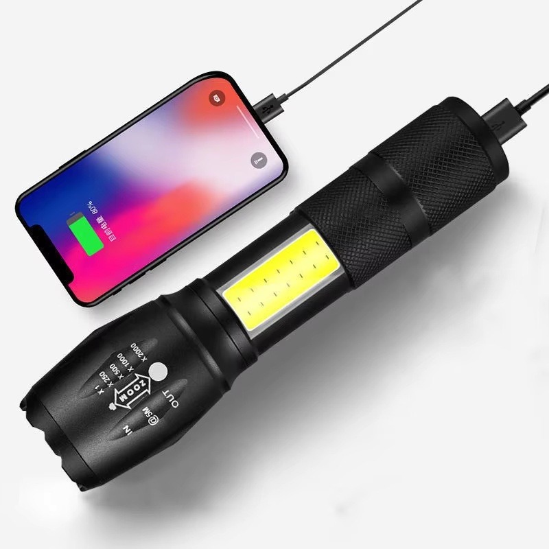 TORCHE LED RECHARGEABLE AVEC ZOOM STYLE MILITAIRE - Image 3