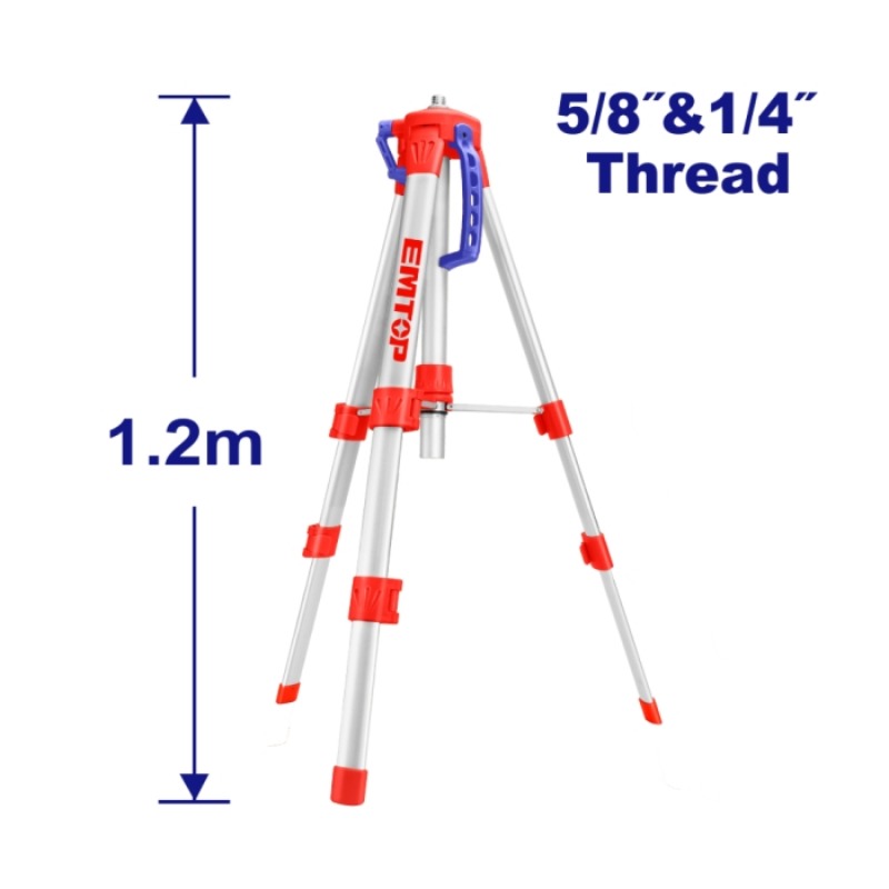 Trépied Pour Niveaux Laser 1,2M EMTOP - ETPD12001 - Image 2