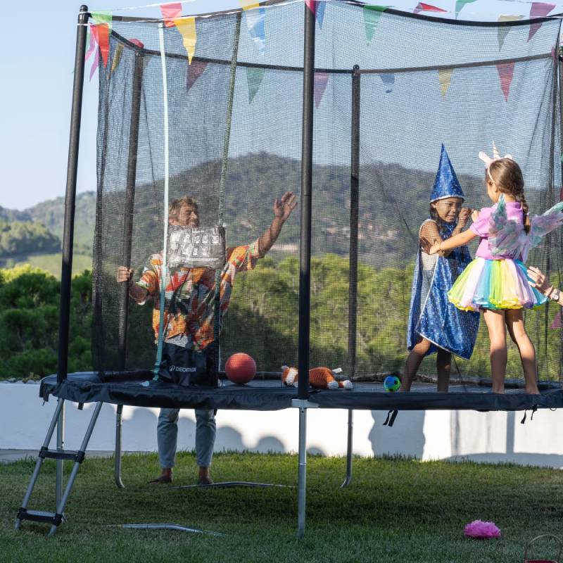  Trampoline rond DOMYOSS Trampoline 300 avec filet de protection - Noir - Image 5