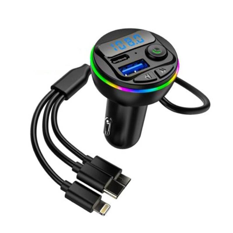 Transmetteur TREQA MP3 Bluetooth Multifonction Pour Voiture 3en1