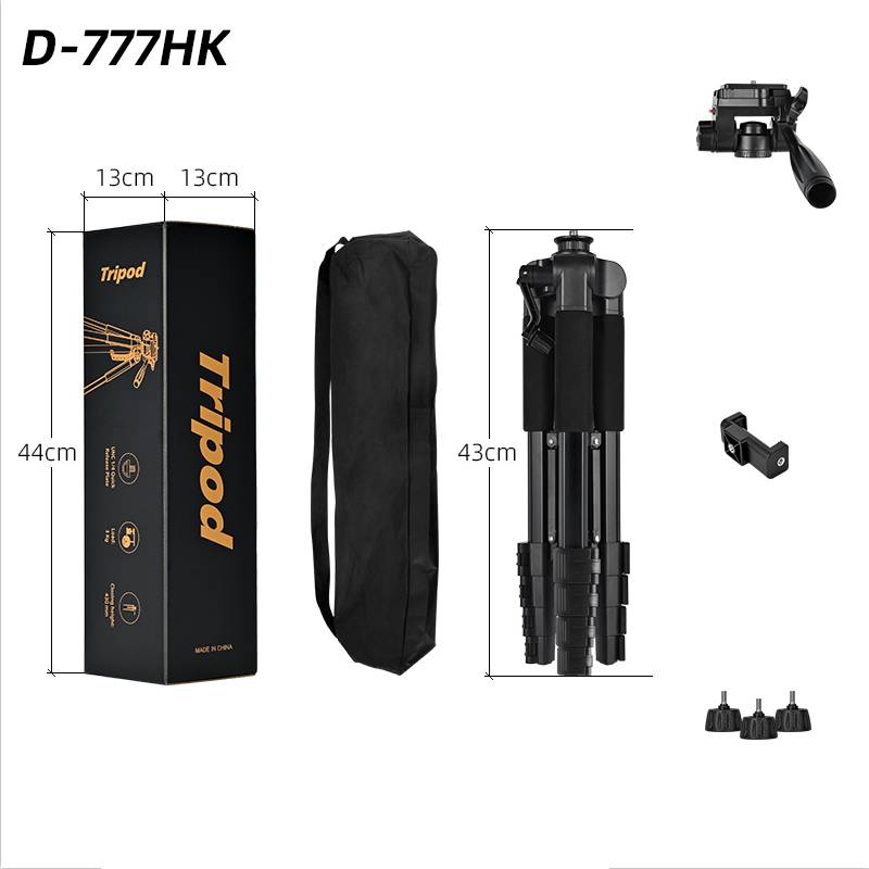 Trépied D-777HK pour Appareil Photo et Smartphone - Noir - Image 2