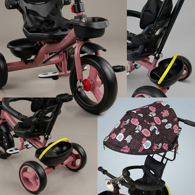 Tricylce Pour Enfant Happy Baby 520L - Rose - Image 2