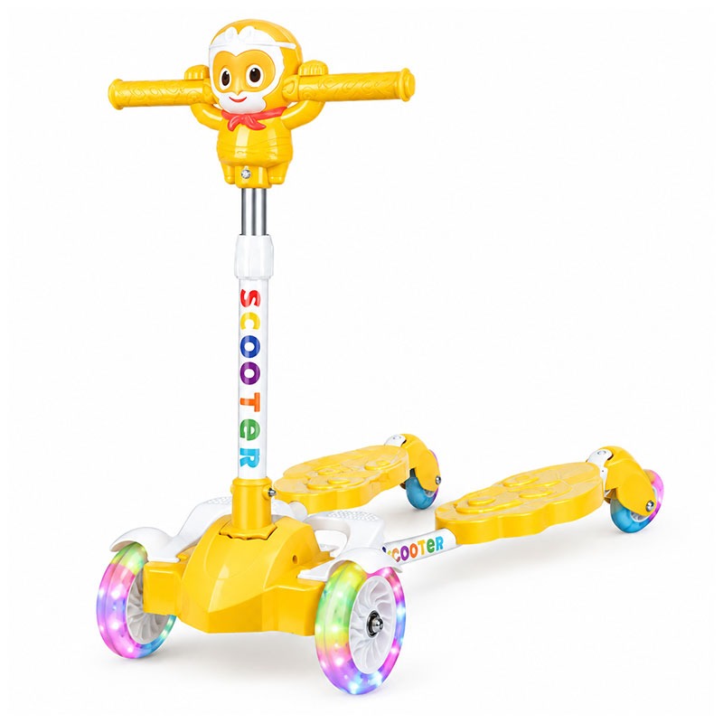 Trottinette Évolutive Enfant 2290 - 3 Roues LED - Jaune