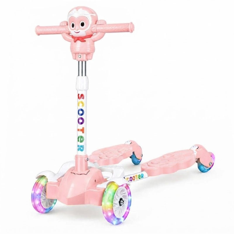 Trottinette Évolutive Enfant 2290 - 3 Roues LED - Rose