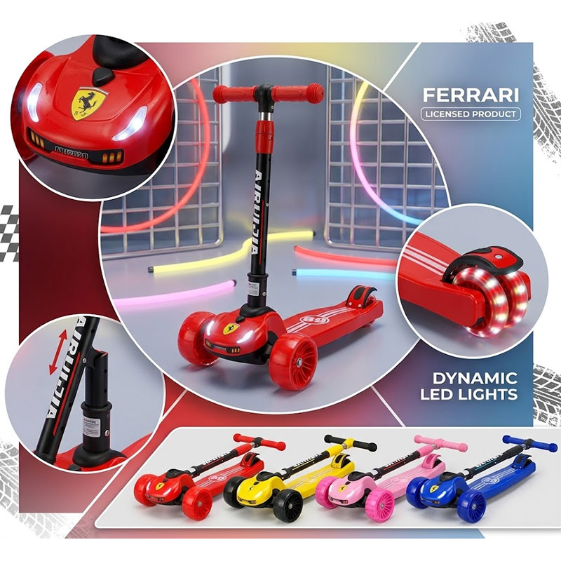 Trottinette Pour Enfant Racing Ferrari ARJ2020 3 Roues - Bleu - Image 2