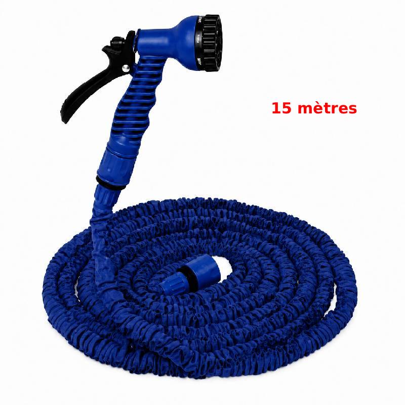 Tuyau d’Arrosage 15M pour Jardin et Extérieur - Bleu