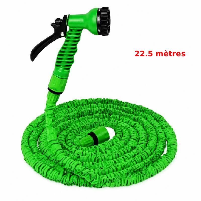Tuyau de Jardin 22,5M Extensible Anti-Torsion - Vert