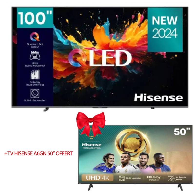 TV Hisense 100Q7N 100″ Mini LED UHD 4K Smart VIDAA - Garantie 2 Ans