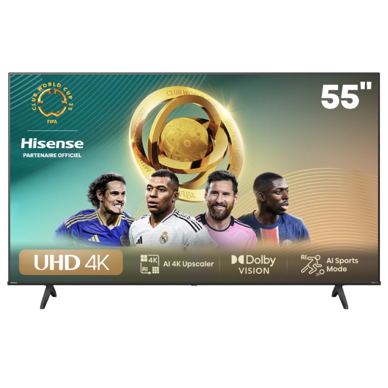 TV HISENSE 55" Smart Série A6N 4K UHD  - Noir 