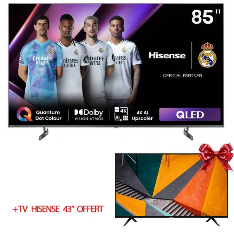 TV Hisense 85″ Smart Série Q6N QLED 4K UHD - Noir