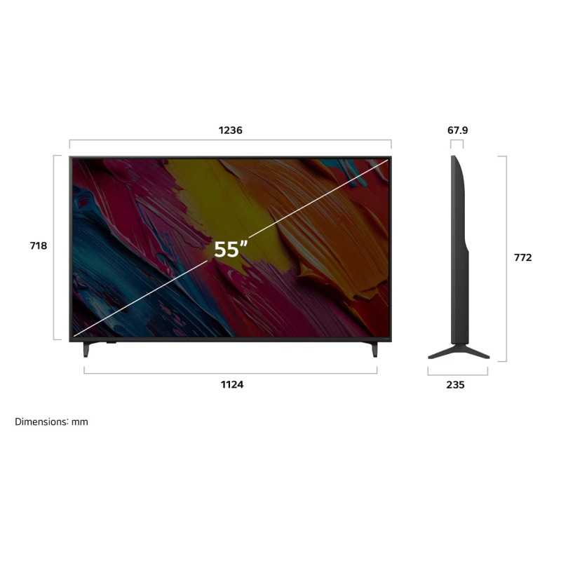 TV LG 55 '' QNED EV AI QNED70 4K  Smart TV 2025 - Noir  - Image 3