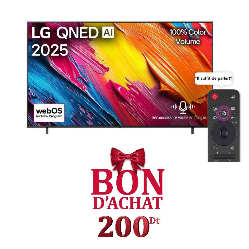 TV LG 55 '' QNED EV AI QNED70 4K  Smart TV 2025 - Noir