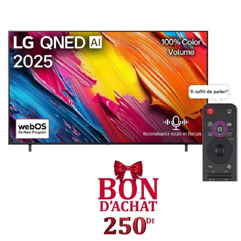 TV LG 65 '' QNED EV AI QNED70 4K Smart TV 2025 - Noir