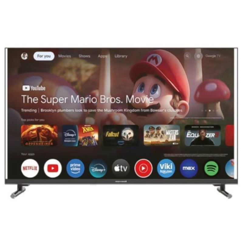 Tv  MAXWELL 65" MG60SB QLed 4K Smart Google Tv Récepteur Intègre avec barre de son - Noir
