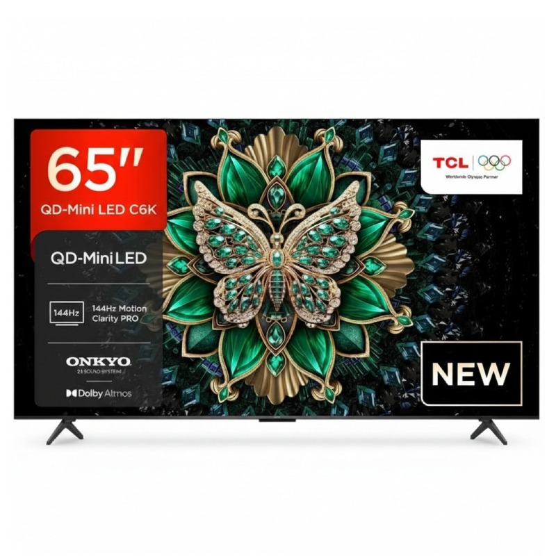 TV TCL 65" Smart TV QLED MINI LED TV-TCL-65C6K- Noir
