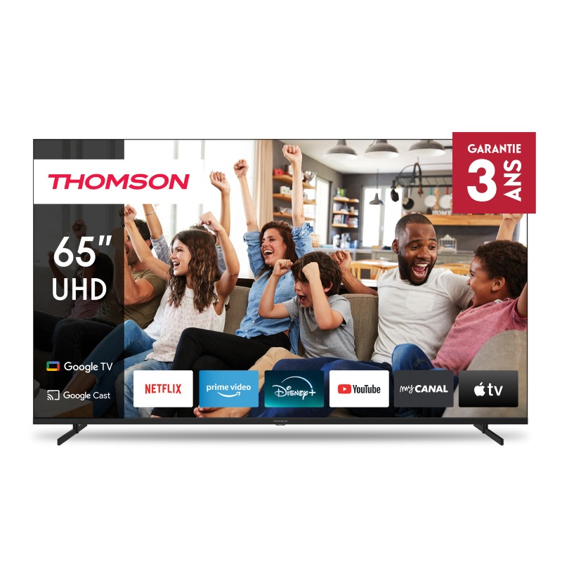 TV Thomson 65UG4S14 65" 4k UHD Side Feet Google Tv Noir, Photo boutique MyTek chez MyTek