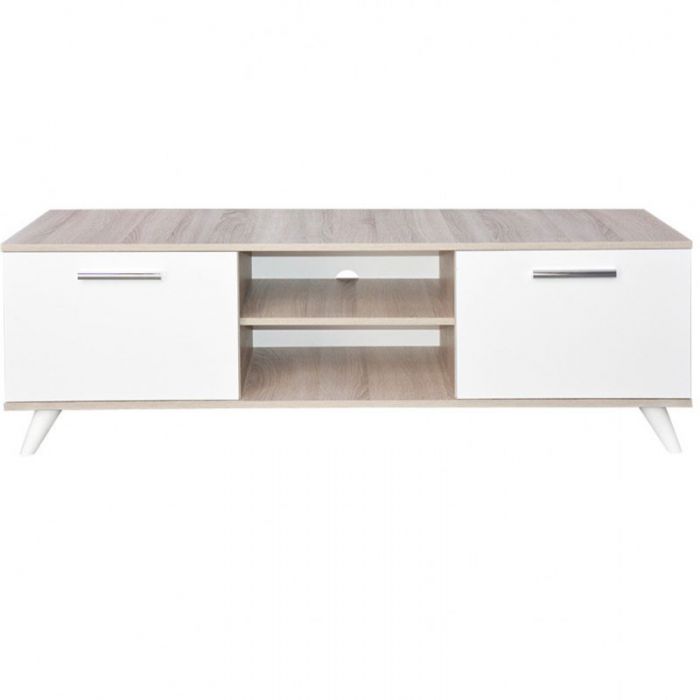 Table TV SOTUFAB JOY - Chêne brut & Blanc 