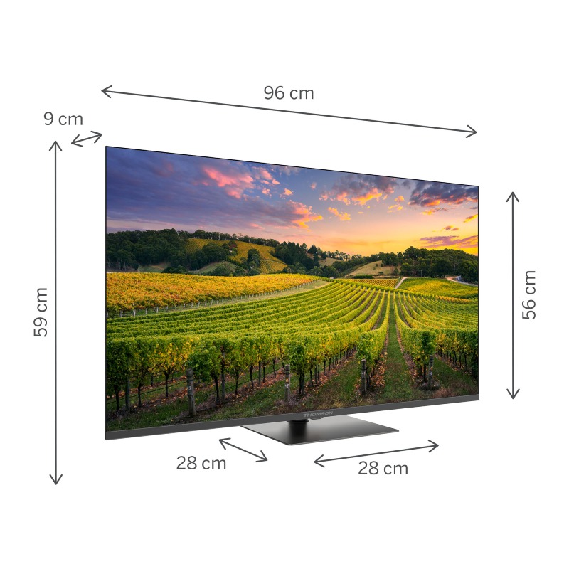 TV Thomson 43" 43QG5C14 QLED UHD 4K  Google Tv - Gris foncé - Image 2