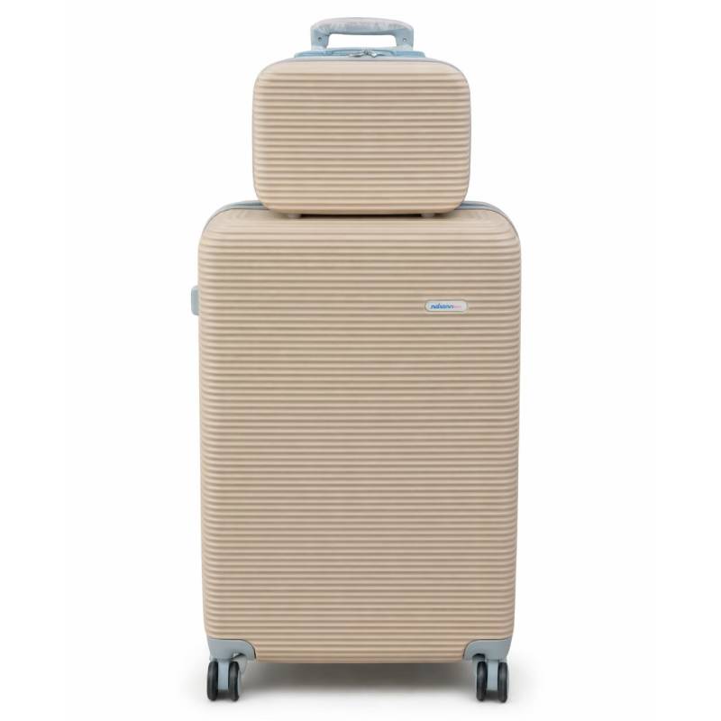Valise Grand Modèle MILANO BAG avec mallette Petit modèle - Beige