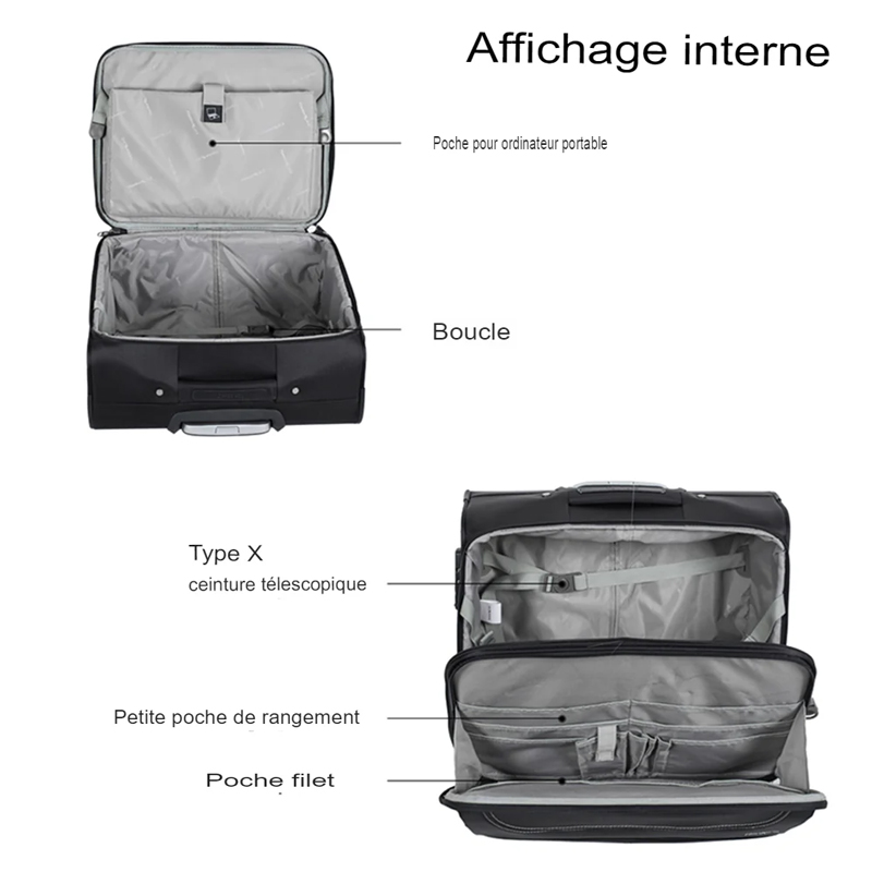 Valise HANKE H801602 Polycarbonate 16" - Noir - Image 5