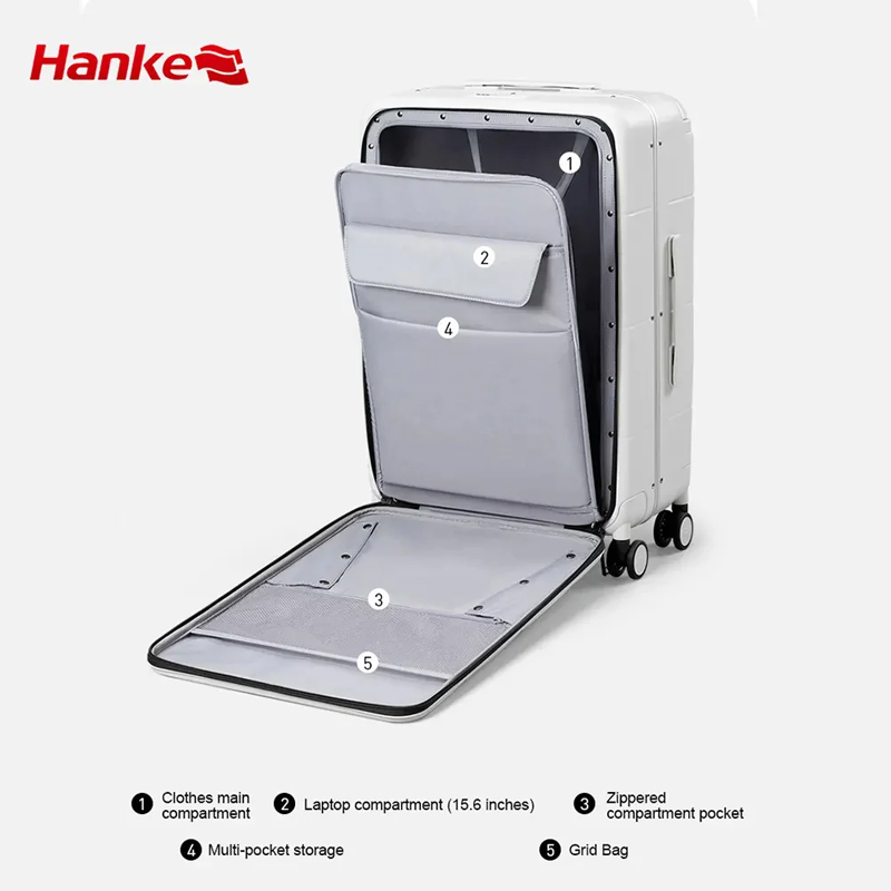 Valise HANKE H9862 Polycarbonate 20" - Blanc - Image 4