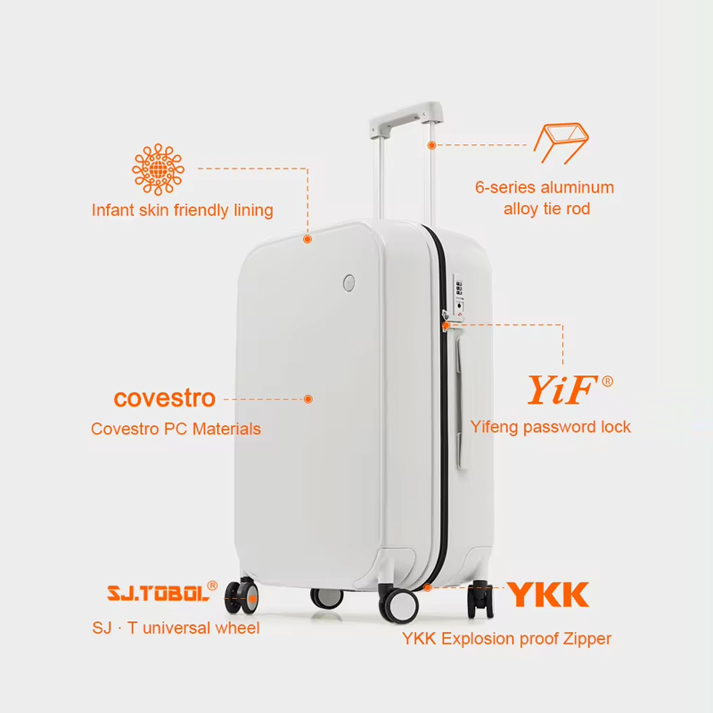 Valise HANKE M9272 Polycarbonate Small 20" - Blanc - Image 3