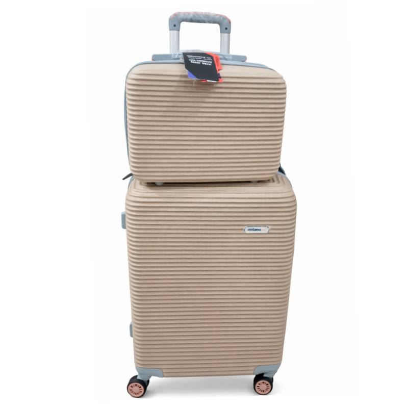 Valise Moyen Modèle MILANO BAG avec mallette grand modèle - Beige
