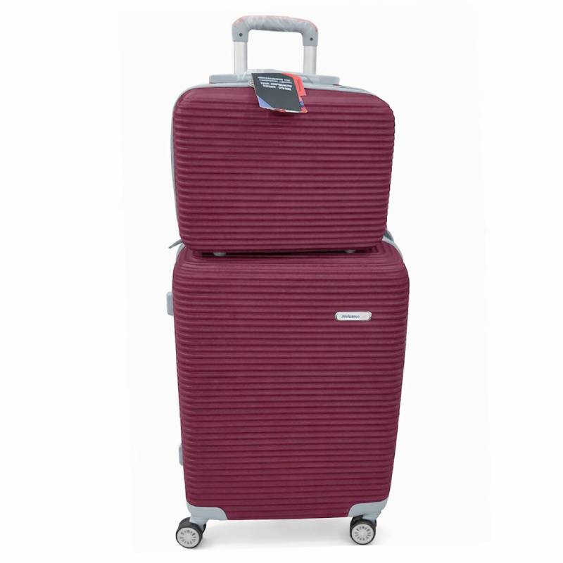 Valise Moyen Modèle MILANO BAG avec mallette grand modèle - Rouge bordeaux