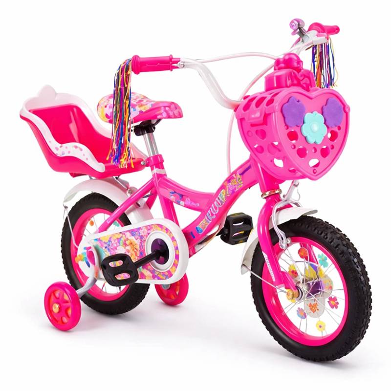 Vélo Pour fille YIBEIQI princesse 12 pouces - Rose violet