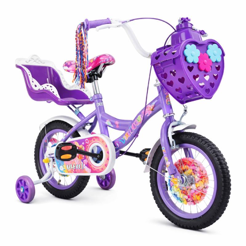 Vélo Pour fille YIBEIQI princesse 12 pouces - Violet