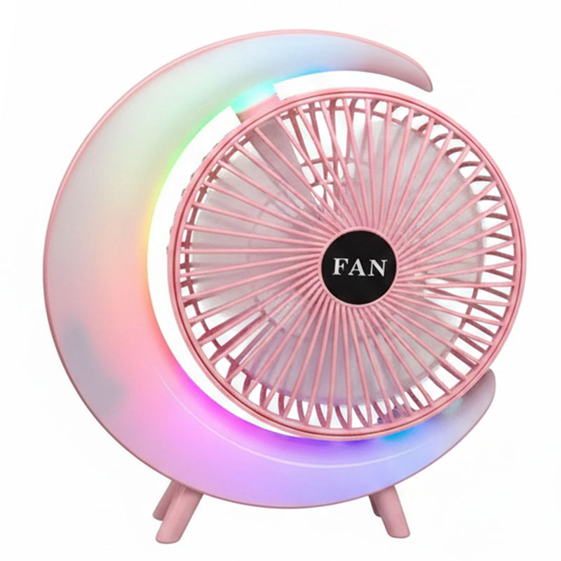 Mini Ventilateur de bureau LED - Rose