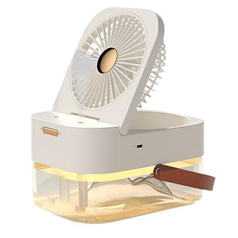 Mini Ventilateur Humidificateur Rechargeable Dual Spray - Blanc