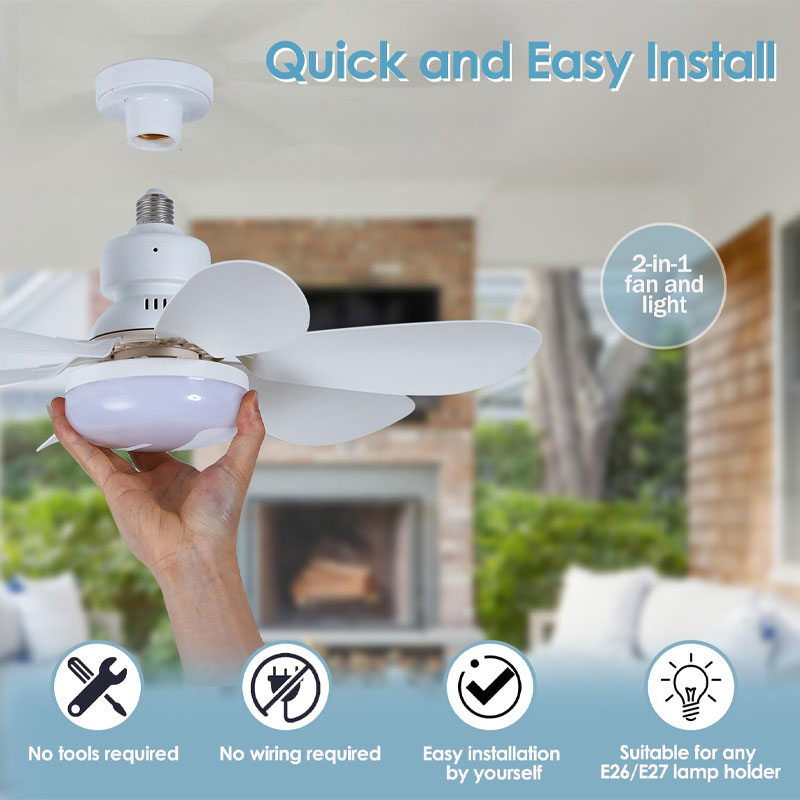 Ventilateur de Plafond avec éclairage Flower Fan 40W - Blanc - Image 2