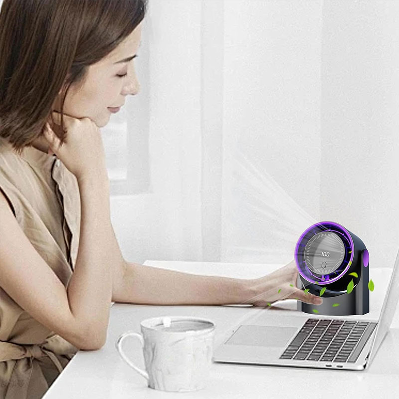 Ventilateur de Table Mural Rechargeable 2000 mAh - Noir - Image 3