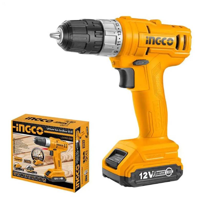 Visseuse sans fil INGCO 12V avec batterie plate - Jaune - Image 2