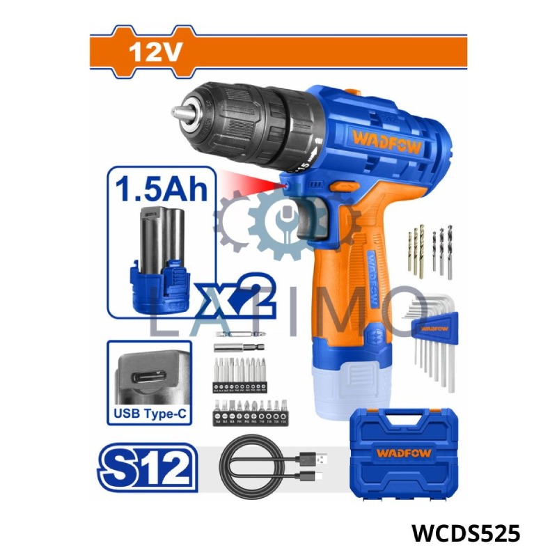 Perceuse Visseuse WADFOW WCDS525 12V 1.5 Ah  - Image 2