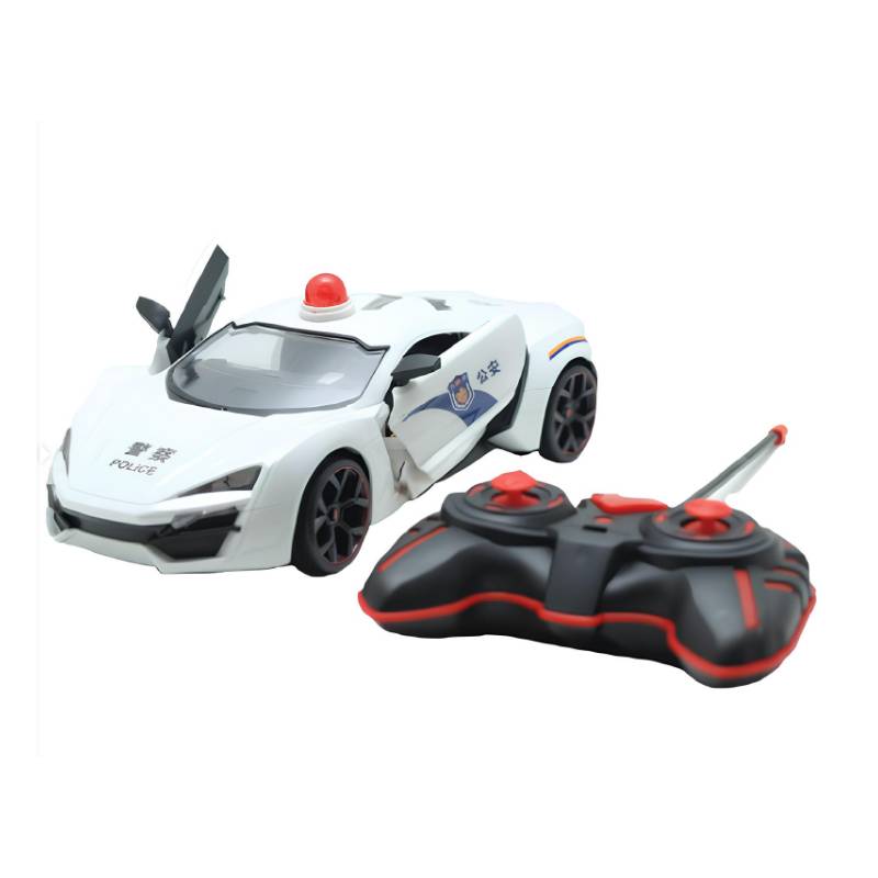 Voiture de Police Télécommandée AK14 pour Enfants - Blanc