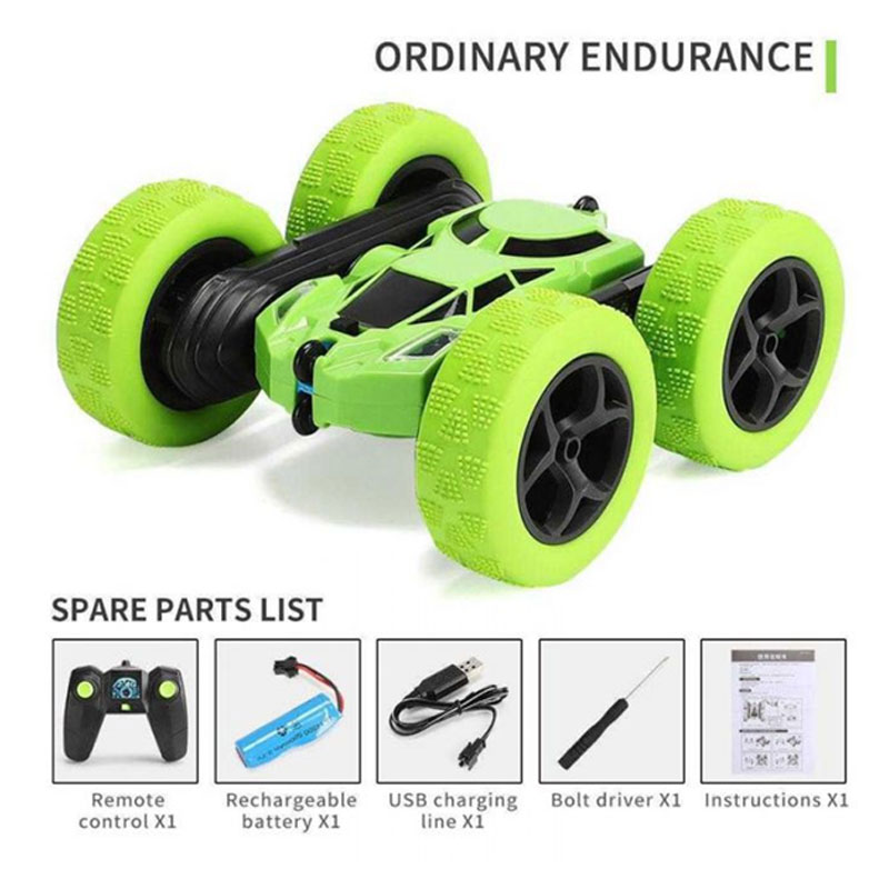 Voiture RC Toys Double Sides 360 degré - Vert - Image 3
