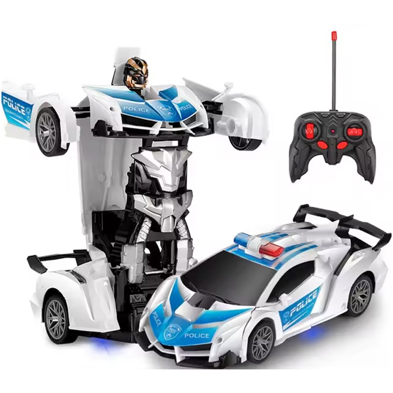 Voiture Robot 2EN1 Police Télécommandée - Bleu&Blanc - Image 2