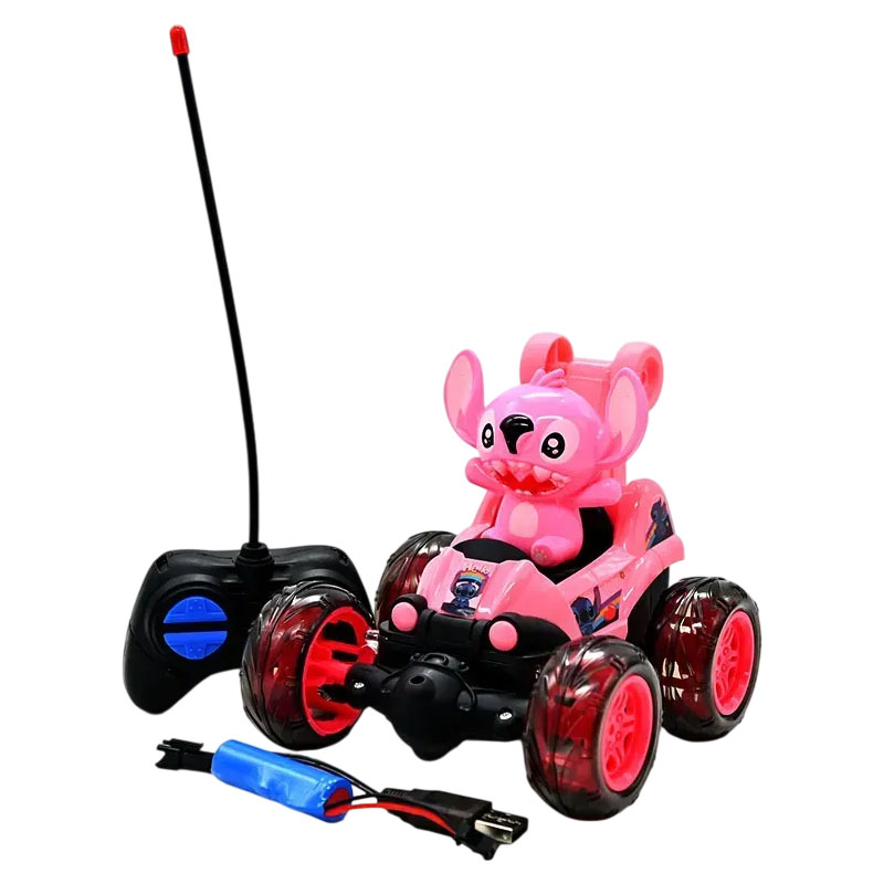 Voiture Télécommandée Rotative 360° Stitch - Rose