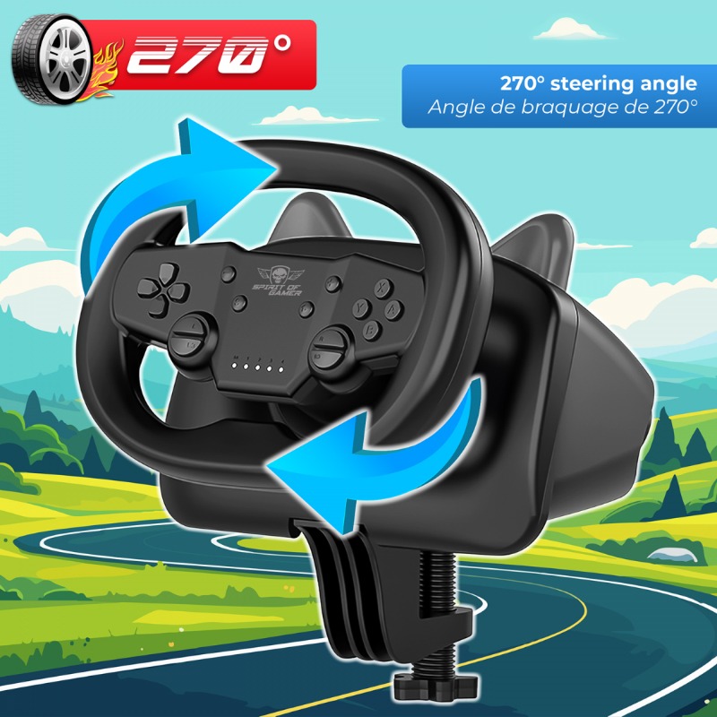 Volant De Course SPIRIT OF GAMER PRO AIR PS4/PS3/PC - Noir - Image 2