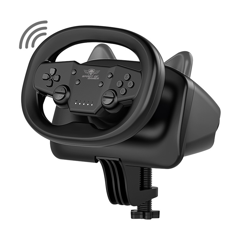 Spirit of Gamer RACE WHEEL PRO AIR Noir Bluetooth/USB Volant Android, Nintendo Switch, PC, PlayStation 4, PlayStation 5, iOS, Photo boutique MyTek chez MyTek