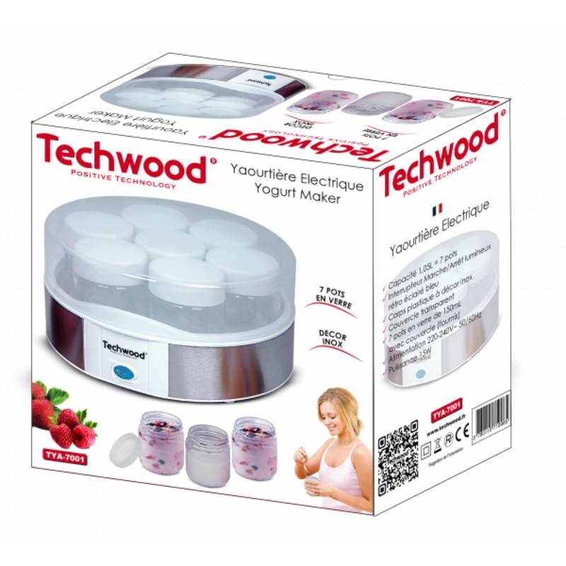 Yaourtière 7 Pots TECHWOOD TYA-7001 15W - Inox - Image 2